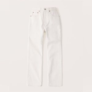 Abercrombie Curve Love Ultra High Rise Ankle Straight Jean - Cream